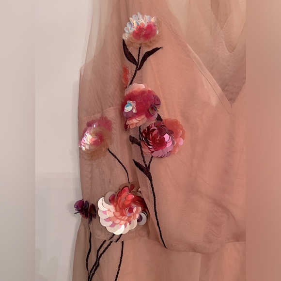 Anthropologie Maeve Sleevless Floral Shine Midi Dress - Picture 4 of 9